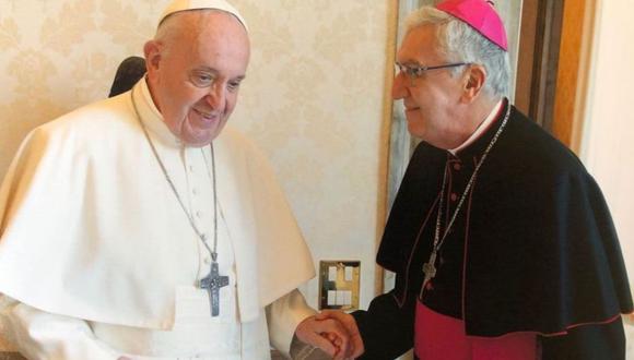 Imagen del papa Francisco con el  Arzobispo de Lima y Primado del Perú, Monseñor Carlos Castillo Mattasoglio. (Foto: Arzobispado de Lima).