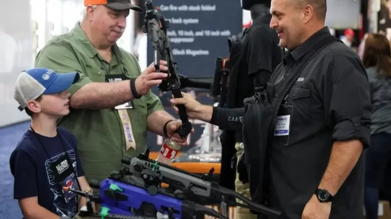 Gun buffs flocked to the NRA convention.  REUTERS