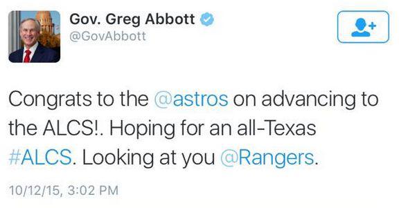 Gobernador de Texas felicitó antes de tiempo triunfo de Astros - 2
