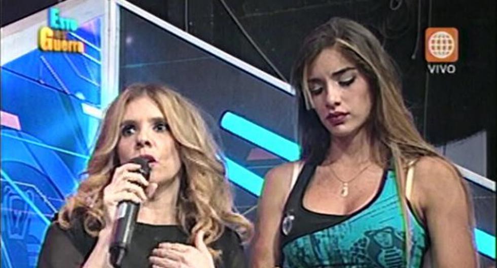 Johanna San Miguel se disculpó con Korina Rivadeneira. (Foto: Captura América TV)