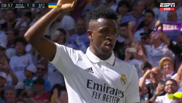 Gol de Vinicius Junior para el 1-0 de Real Madrid vs. Betis. (Captura: ESPN)