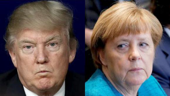Donald Trump, presidente de Estados Unidos y Angela Merkel, canciller de Alemania.