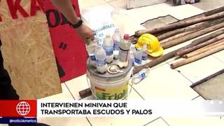 Protestas en Lima: intervienen minivan que transportaba escudos y palos | VIDEO