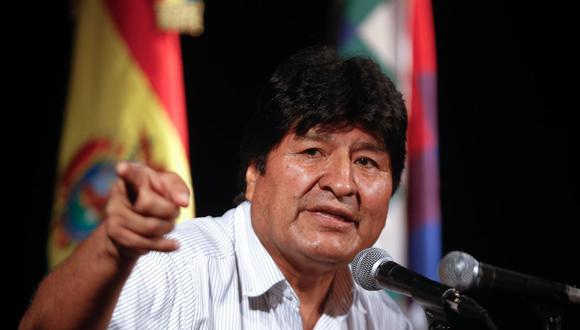 El expresidente de Bolivia Evo Morales habla durante una rueda de prensa en Buenos Aires, 19 de diciembre de 2019. (EFE/Juan Ignacio Roncoroni).