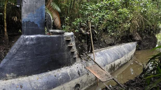 In Colombia, it is common for artisanal submarines transporting drugs to be intercepted.  The one in the photo is a submarine seized in 2011. GETTY