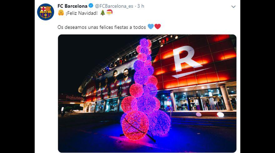 Este lunes 24 de diciembre se celebra la víspera de la Navidad en todo el mundo y los clubes protagonistas de las mejores ligas de Europa dejaron emotivos mensajes para sus seguidores (Foto: captura de pantalla)