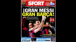 Messi vuelve a las portadas tras gran partido en la Champions