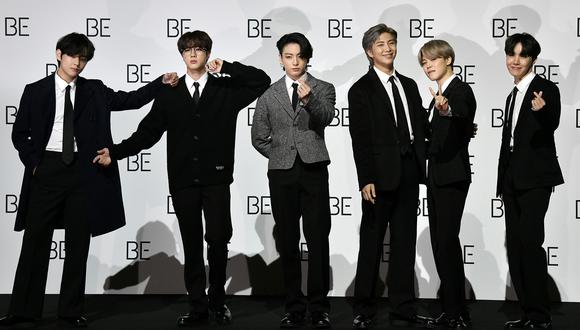 BTS durante la conferencia de prensa de su álbum "BE". La boyband ganó todas las categorías en las que se encontraban nominados en los American Music Awards 2020 (Foto: Jung Yeon-je para AFP)