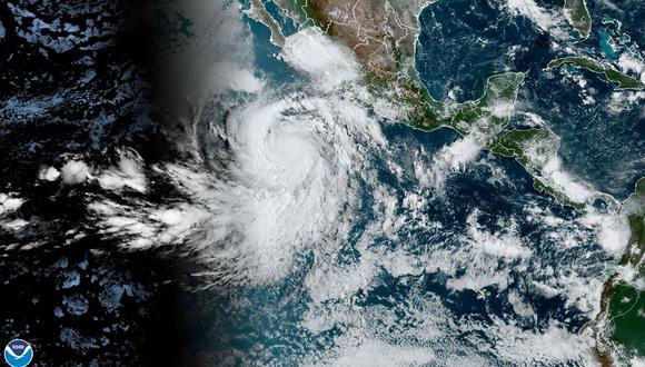La localización del huracán Jova en el Pacífico mexicano, el 6 de septiembre de 2023. (Foto de EFE/NOAA-NHC)