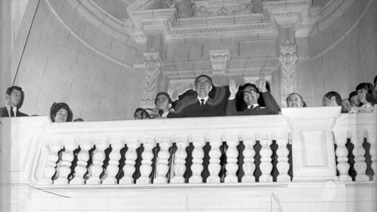 Palacio de Gobierno en 1963: Fernando Belaunde y Luis Bedoya