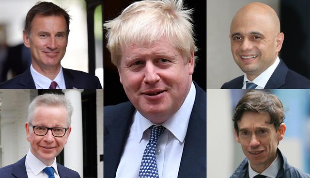 Los cinco candidatos que siguen en carrera para reemplazar a Theresa May. (Foto: AFP)