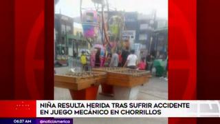 Chorrillos: niña de 9 años queda herida por accidente en juego mecánico
