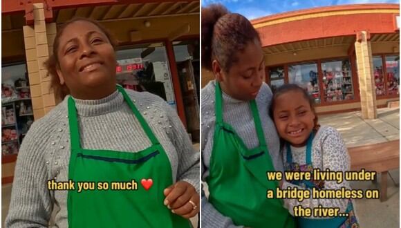 VIDEO VIRAL: el increíble gesto de un tiktoker con una madre que vende comida en calle junto a sus hijos. (Foto: @isaiahgarza)