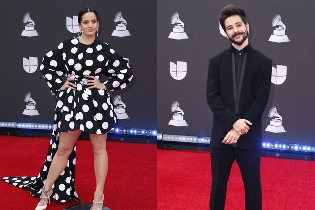 Rosalía y Camilo Echeverry en la alfombra roja de los Grammy Latino 2019.