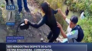 Lambayeque: seis heridos tras caída de auto a una acequia en ruta Chiclayo-Picsi