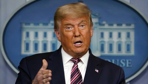 En esta fotografía de archivo del 5 de noviembre de 2020, el presidente Donald Trump hace declaraciones en la Casa Blanca en Washington. (AP Foto/Evan Vucci, Archivo).