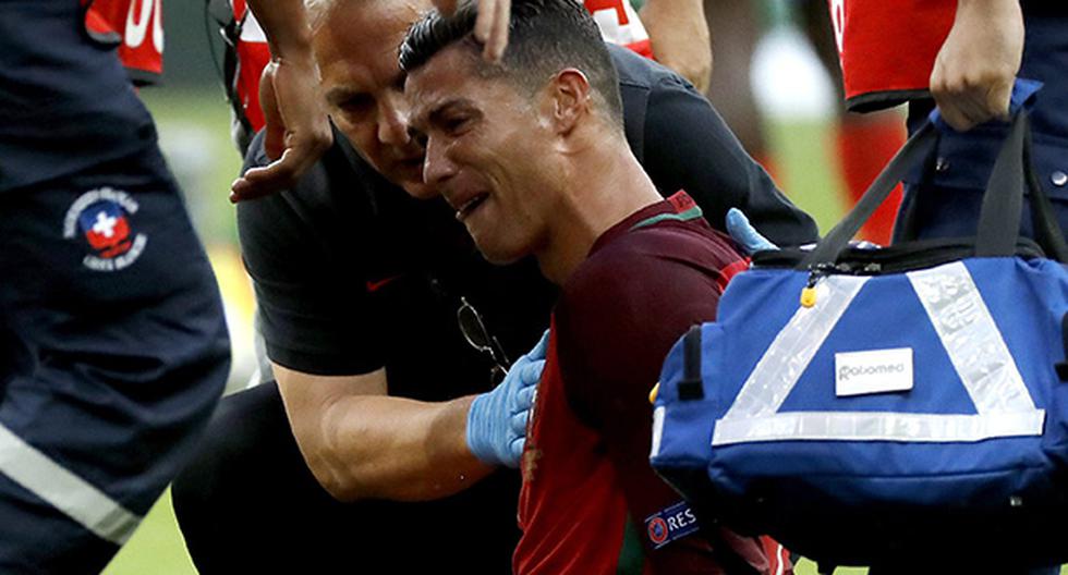 Cristiano Ronaldo abandonó el Francia vs Portugal por una lesión que sufrió (Foto: EFE)