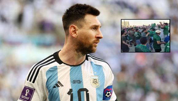 Hinchas saudíes se mofaron de Lionel Messi. | Composición foto: @Argentina - @DanikRM_ / Twitter