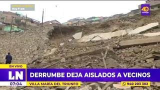 VMT: derrumbe de muro deja asiladas e incomunicadas a cerca de 200 familias | VIDEO