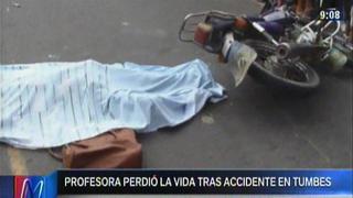 Tumbes: profesora falleció tras ser atropellada por camión