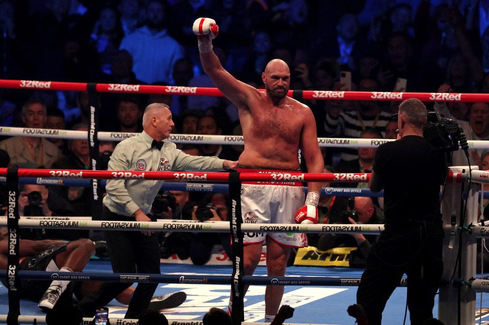 Tyson Fury venció a Dillian Whyte en Wembley con espectacular nocaut. (Foto: AFP)