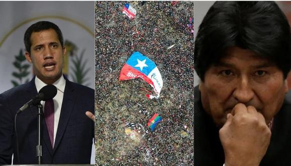 Juan Guaidó, las masivas protestas en Chile y Evo Morales fueron algunos de los personajes y sucesos que marcaron el 2019 en la región.