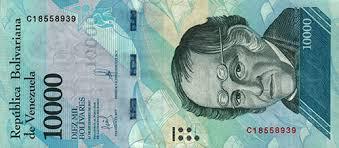 Billete de 10.000 bolívares.