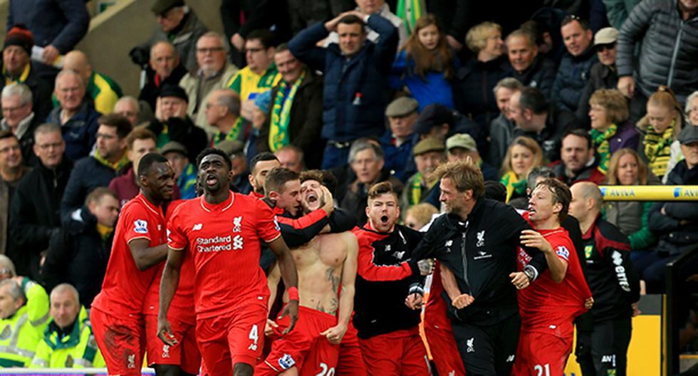 Liverpool ha conseguido una de las victorias más memorables en la historia de la Premier League. De ir cayendo por 3-1, terminó ganando al ir Norwich City por 4-5 (Foto: Getty Images)