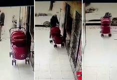 Arequipa: delincuente roba un coche de bebé con niño adentro