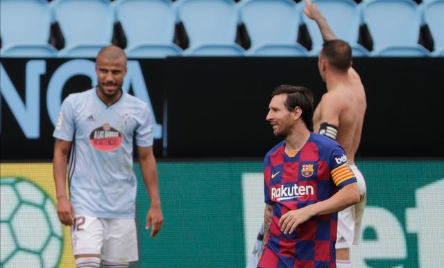 Un gol de Aspas a dos minutos del final sentenció el 2-2-2 frente al Barcelona | Foto: AFP/EFE/AP