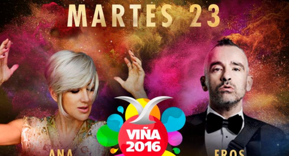 Ana Torroja y Eros Ramazzotti se presentarán este 23 de febrero en el Festival de Viña del Mar 2016. (Foto: @elfestival)