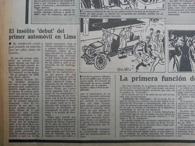 Del Archivo de El Comercio: así debutó el primer auto en Lima - 1