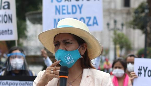Neldy Mendoza, integrante de la plancha de Rafael López Aliaga, asegura que sigue en campaña. (Foto: Eduardo Barreda/GEC)