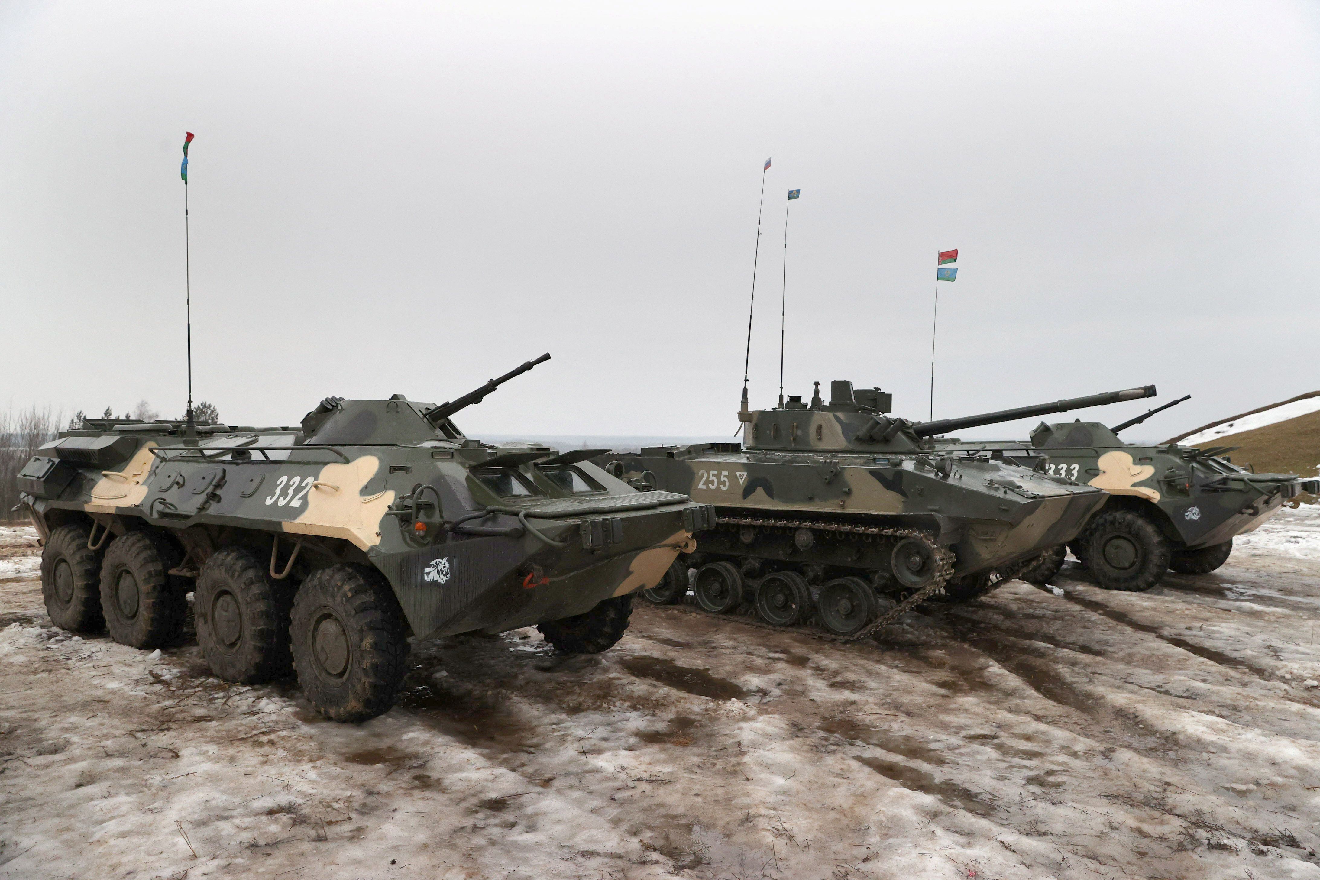 The Russian and Belarusian armed forces carry out joint military exercises in the Mogilev region, in Belarus, exercises that continue to worry NATO and Ukraine.  REUTERS