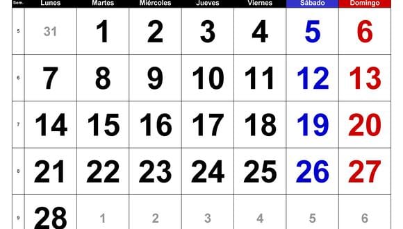 ¿Por qué febrero solo tiene 28 días?. (Foto: Calendarpedia)