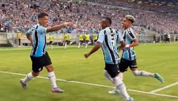 Goles de Suárez hoy, com Gremio vs Sao Luiz por la Recopa Gaúcha 2023 | Foto: captura