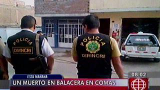 Balacera en Comas dejó un muerto y tres heridos