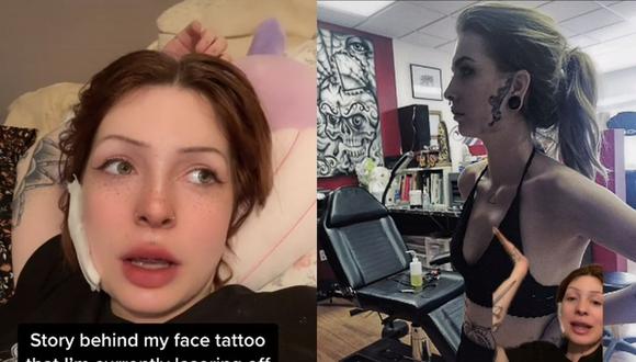 Usuaria de TikTok contó la historia de por qué llevó un tatuaje que no quería en el rostro por 7 años. (Foto: @nygf / TikTok)