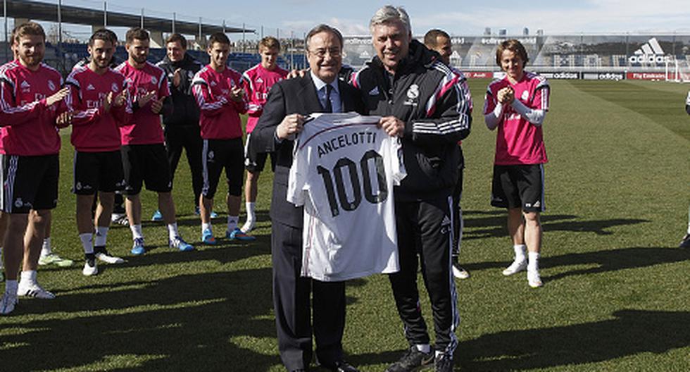 Florentino Pérez desmintió el despido de Carlo Ancelotti. (Foto: Getty Images)