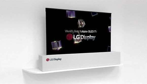 El panel que se enrolla de LG Display cuando está desplegado. (Foto: LG)