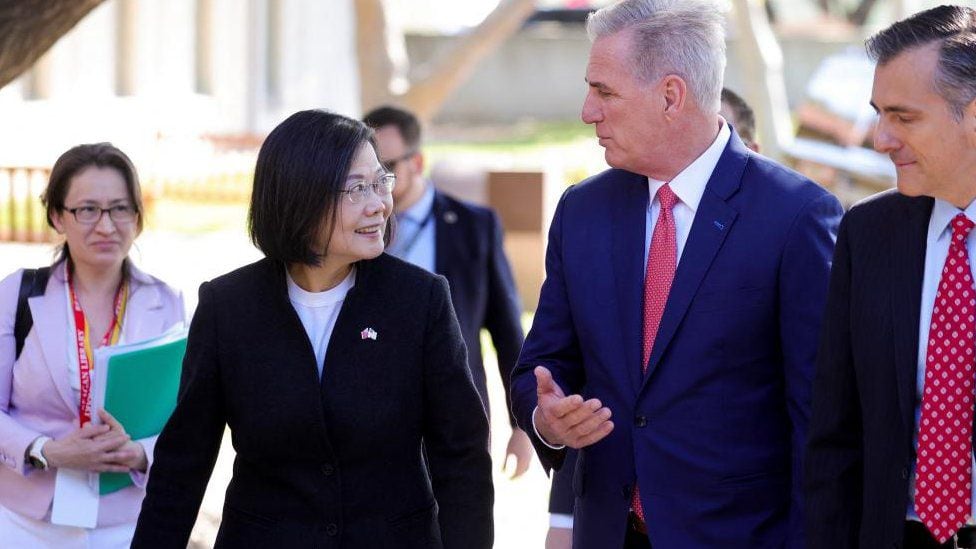 The meeting of Taiwan President Tsai Ing-wen and US parliamentary leader Kevin McCarthy angered China.  (REUTERS).