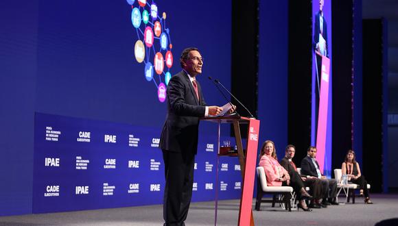 El presidente Martín Vizcarra se manifestó en la segunda jornada de la CADE 2019. (Foto: El Comercio)