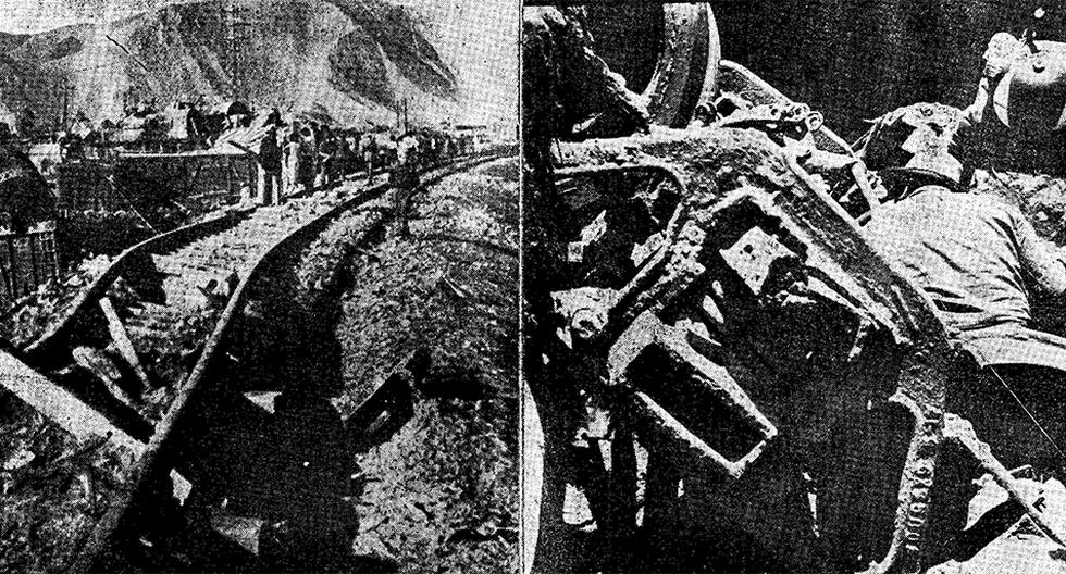 Siete operarios murieron y uno quedó herido los primeros minutos del 25 de diciembre de 1953, cuando la locomotora y sus 40 vagones que los llevaban se descarriló a la altura de La Atarjea. Su destino era el Callao. (Fotos: GEC Archivo Histórico)