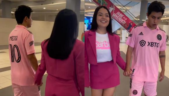 Video viral |Un joven se hizo viral por acompañar a su novia al estreno de Barbie con el uniforme del Inter Miami. (Foto: TikTok/@robertvillegasr).