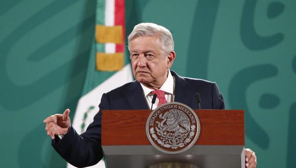 El presidente de México, Andrés Manuel López Obrador, habla durante su conferencia matutina en Palacio Nacional. (EFE/José Méndez).