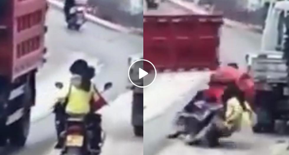 YouTube nos muestra el video en el que una pobre mujer casi \'pierde la cabeza\' por culpa de un choque. (Foto: captura)