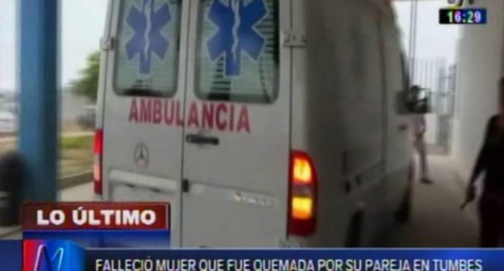 Este viernes falleció la mujer quemada viva por su pareja. (Foto: Captura)