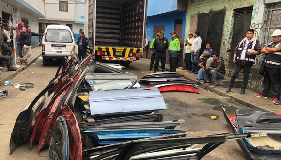 La policía logró incautar 50 toneladas de autopartes robadas en San Jacinto. (Foto: Andina)