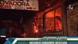 Incendio arrasó con cinco puestos en mercado de El Agustino