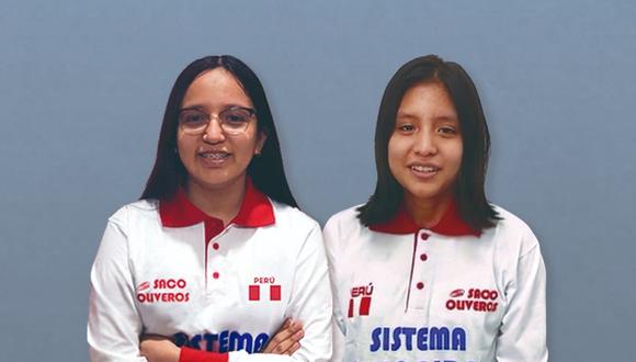 Carla Fermín y Dariam Caparachín obtuvieron medallas para el Perú en Olimpiada Mundial Femenina de Matemática. Foto: Colegio Saco Oliveros